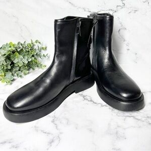 Franco Sarto Etna Leather Boot Size 6.5 Black
